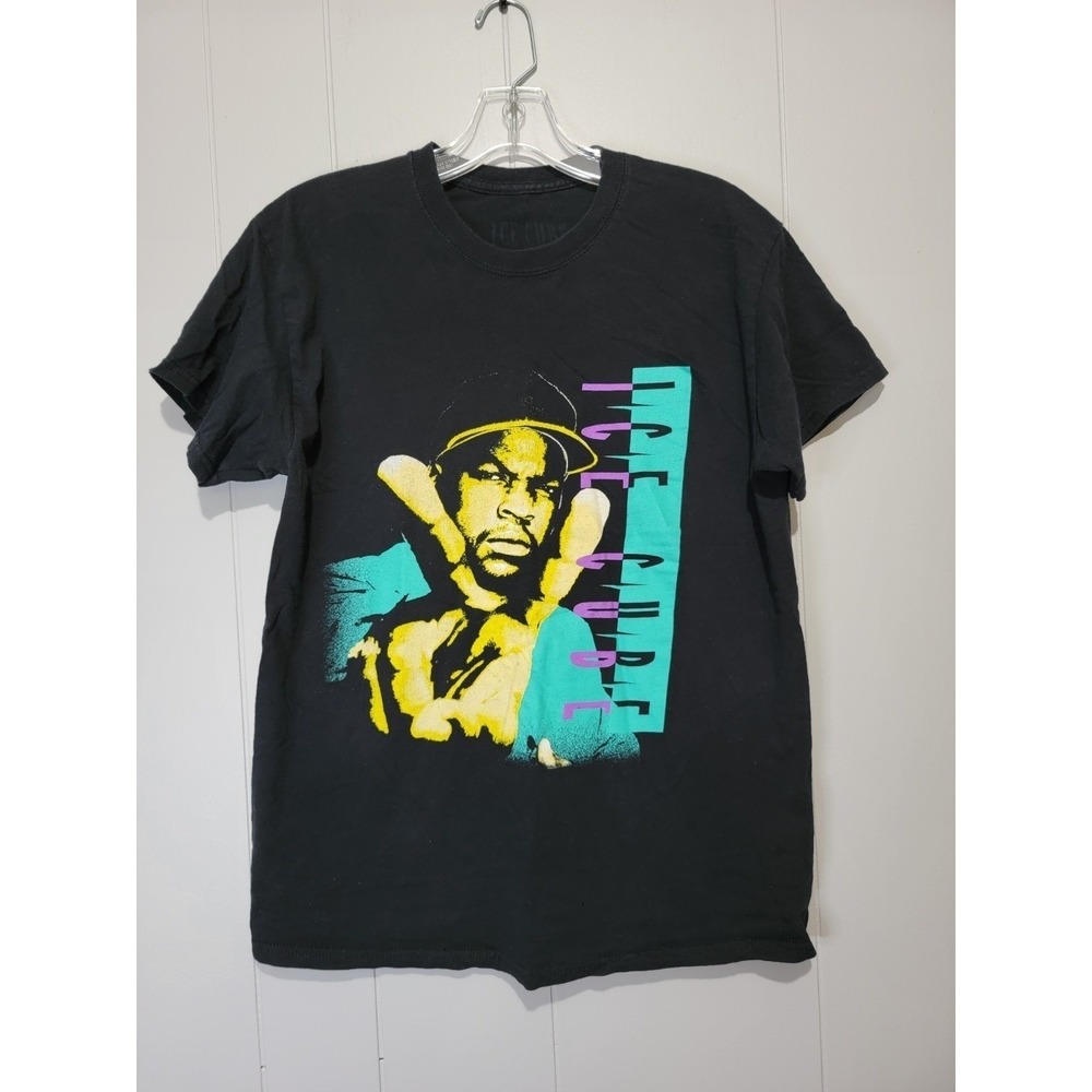 Ice Cube Mens Graphic T-Shirt Black Short Sleeve Hip Hop Rap Tee Size M
